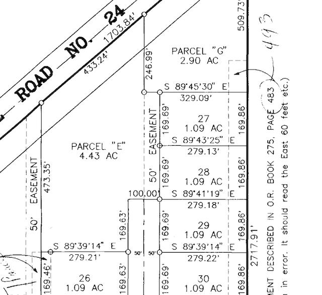 Plat showing Dimensions of Lot 28